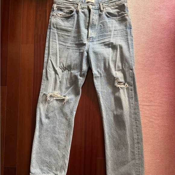 Agolde Distressed Straight Leg Pants - Picture 1 of 4